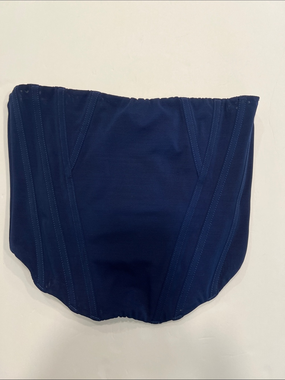 White Fox Boutique Navy Strapless Bustier Crop Top small